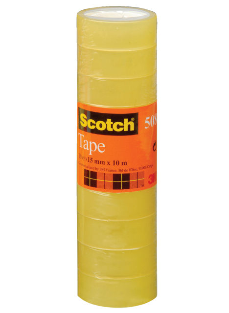 Plakband Scotch 508 15mmx10m transparant 10 rollen