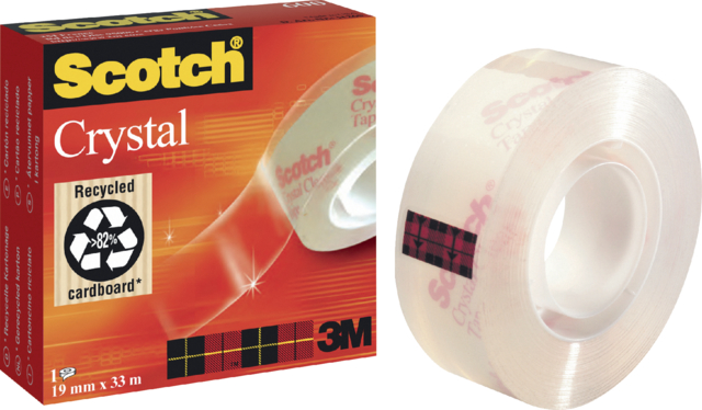 Plakband Scotch Crystal 600 19mmx33m transparant