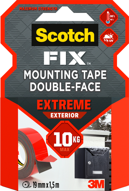 Ruban adhésif Scotch Extreme Exterior 19mmx1,5m double face