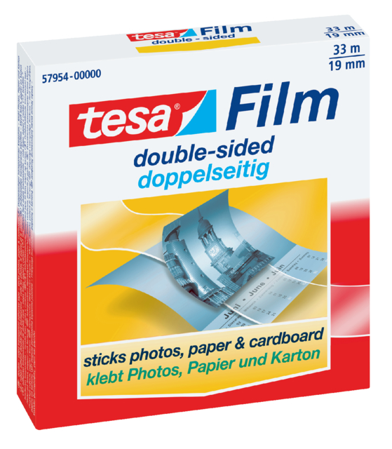 Dubbelzijdig plakband tesafilm® 33mx19mm transparant