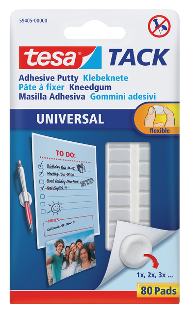 Kneedgum tesa® TACK Universal zelfklevend 80 pads