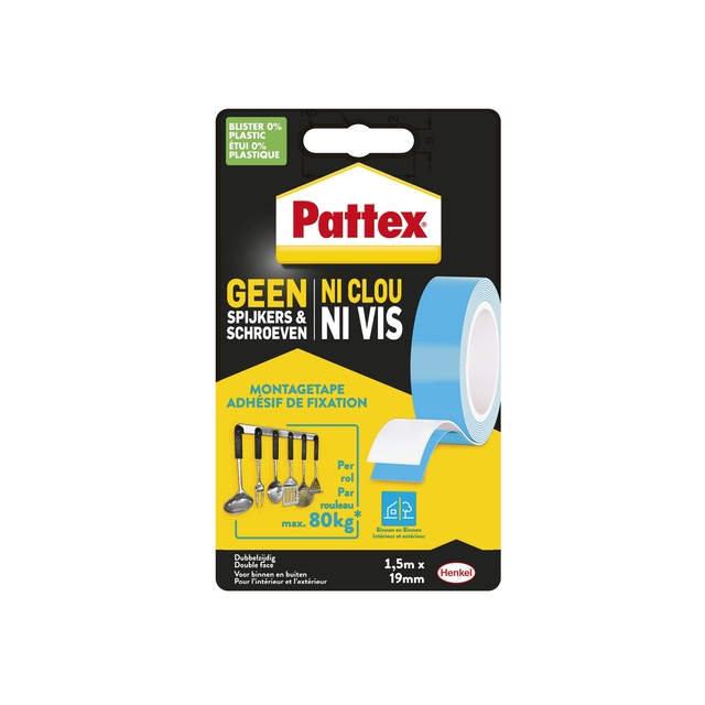 Ruban adhésif Pattex Super montage 20kg double face intérieur