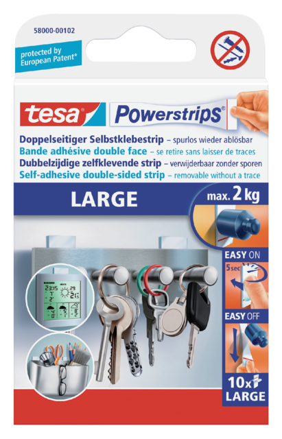 Bande adhésive tesa Powerstrips® LARGE double face 2kg 10 pièces