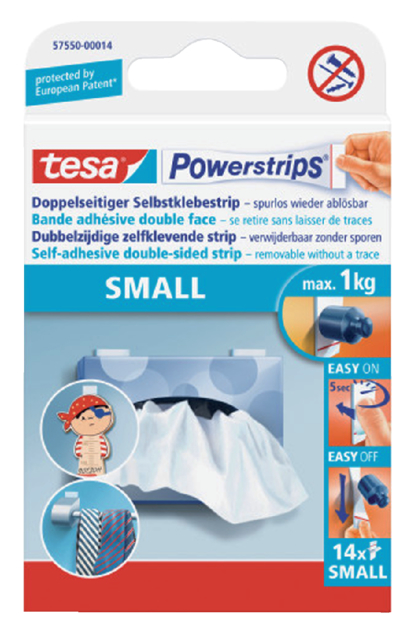 Bande adhésive tesa Powerstrips® SMALL double face 1kg 14 pièces