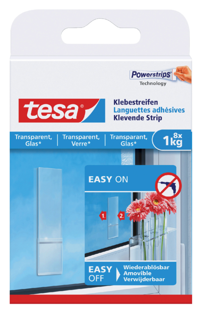 Kleefstrips tesa® dubbelzijdig transparant 1kg 8 stuks 8 stuks