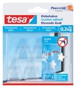 Crochet adhésif tesa® transparent 0,2kg 5 pièces