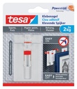 Klevende spijker tesa® behang en pleisterwerk 2kg verstelbaar wit 2 stuks