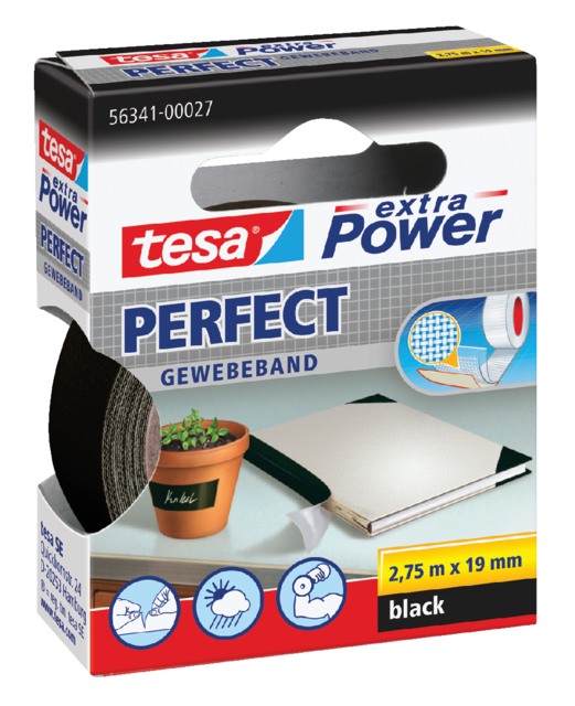 Textieltape tesa® extra Power Perfect 2.75mx19mm zwart