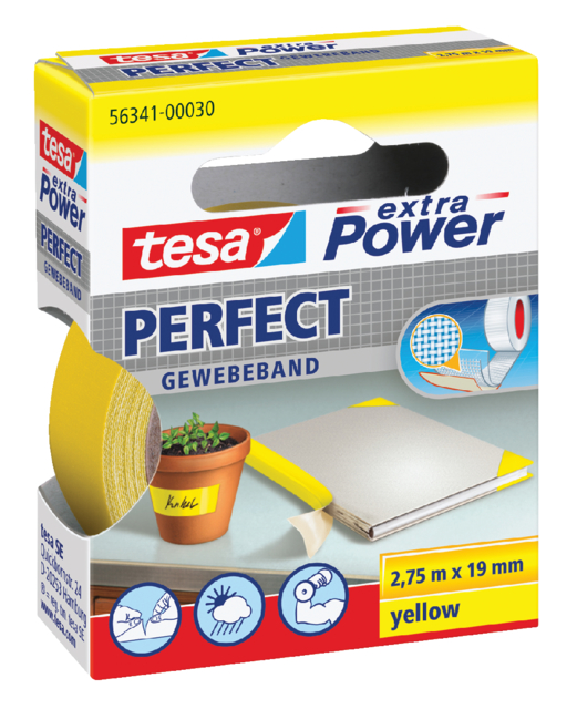 Textieltape tesa® extra Power Perfect 2.75mx19mm geel