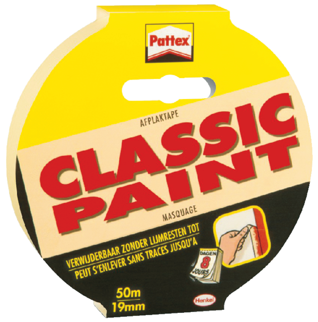 Afplaktape Pattex Classic 19mmx50m creme