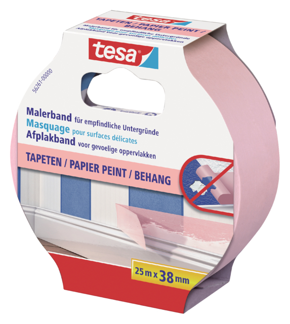 Afplaktape tesa®  Professional sensitive 25mx38mm roze