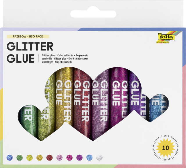 Colle à paillettes Folia 9,5ml assorti 10 pièces
