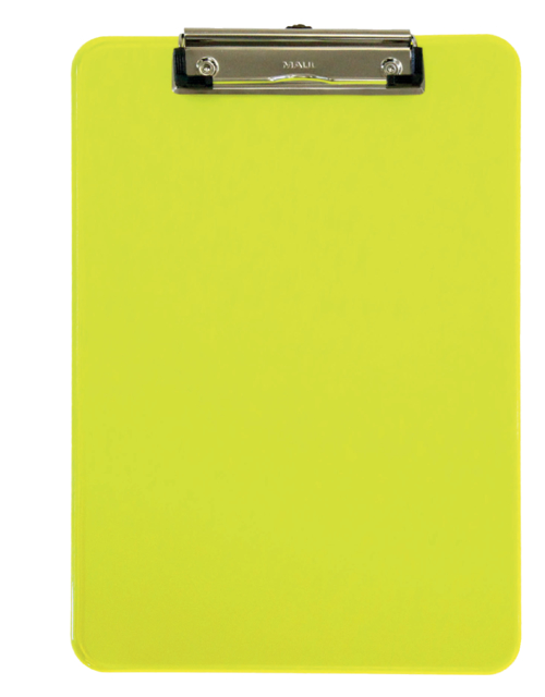 Porte-bloc MAUL A4 portrait PS transparent néon jaune