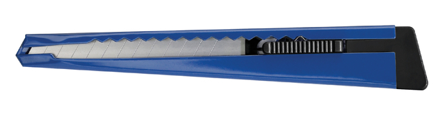 Snijmes Westcott Office 9mm met schuifsluiting en metalen houder blauw