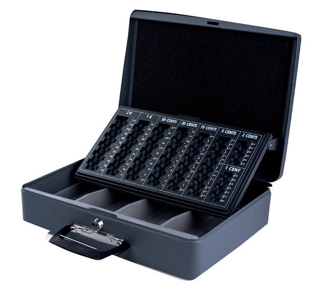 Coffret caisse Pavo avec 2 poignées 370x280x115mm gris