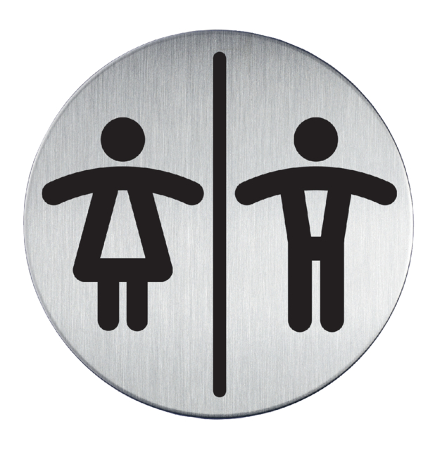 Infobord pictogram Durable 4920 toileten D/H rond 83Mm