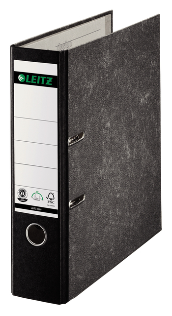 Ordner Leitz 1080 klassiek gewolkt 180° 80mm karton A4 zwart