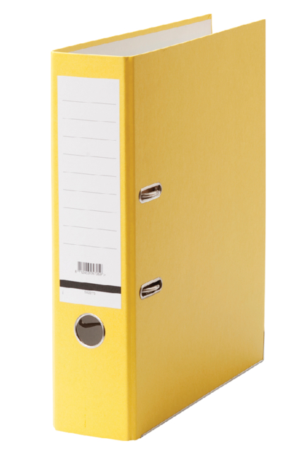 Classeur à levier Qbasic A4 80mm carton jaune