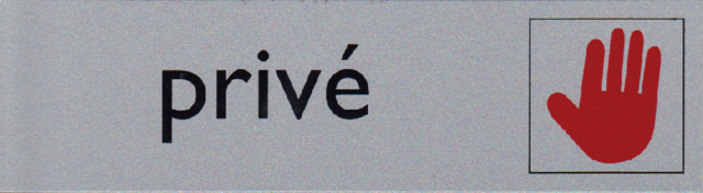 Plaque d'information pictogramme Privé 165x44mm