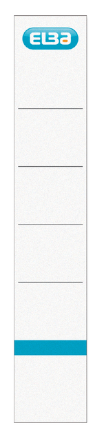 Etiquette dorsale Elba Smal 34x190mm adhésive blanc/bleu 10 pièces
