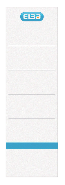 Etiquette dorsale Elba Large 59x190mm adhésive blanc/bleu 10 pièces