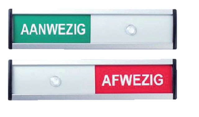 Plaque Aanwezig/Afwezig 125x30mm
