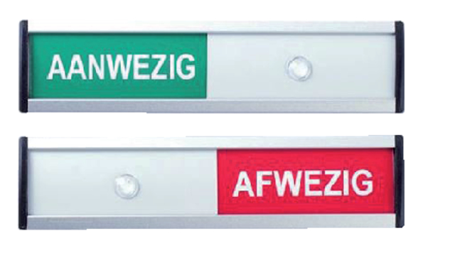 Plaque Aanwezig/Afwezig 125x30mm