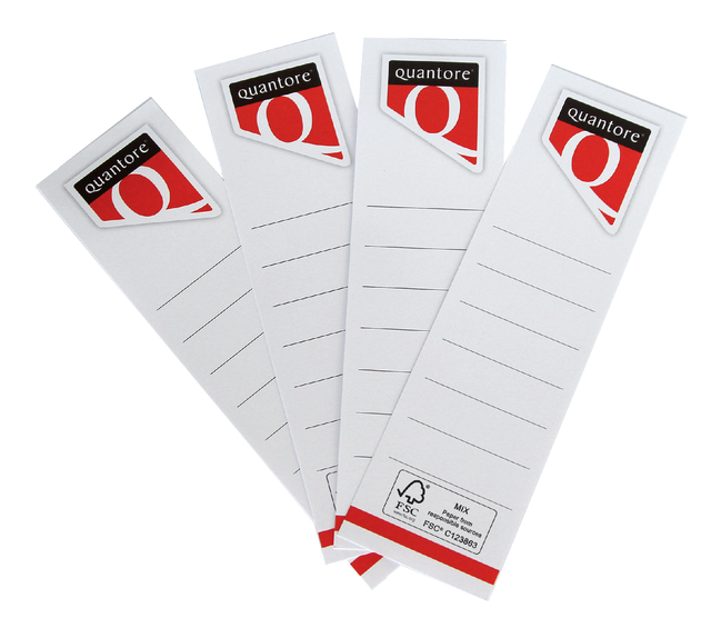 Etiquette dorsale Quantore Small 30x190mm à insérer blanc 10 pièces