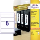 Etiquette dorsale Avery Large 54x190mm blanc 25 feuilles