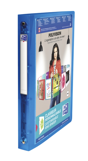 Presentatieringband Oxford Polyvision A4 4-rings O-mech 30mm blauw