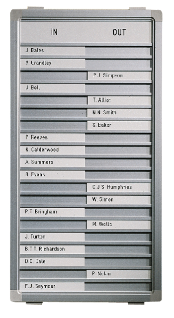 Aan-afwezigheidsbord Legamaster 54x26cm 20 namen