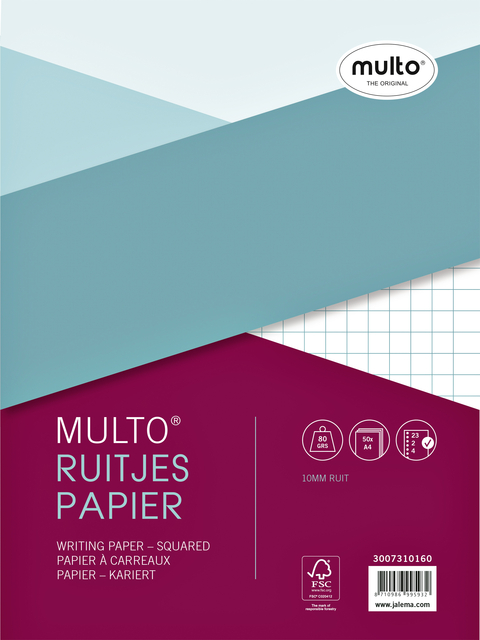 Intérieur Multo A4 23 perforations carreau 10mm 50 feuilles