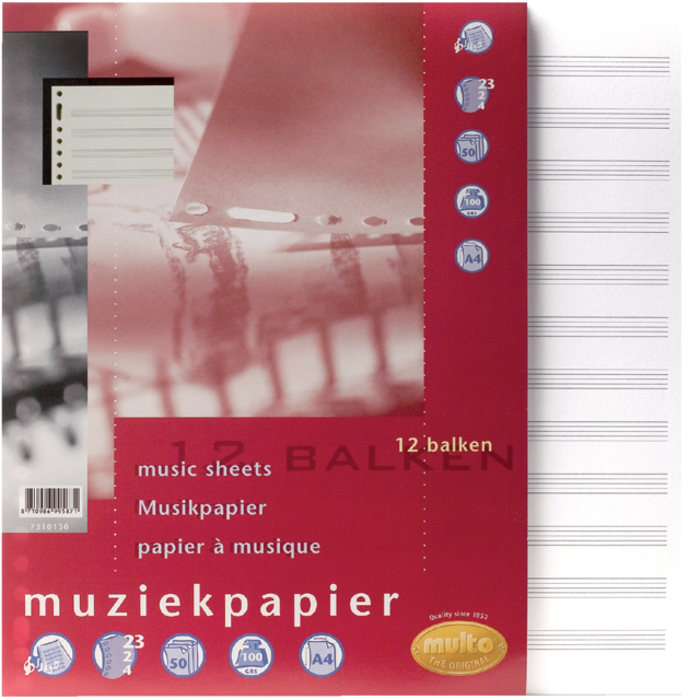 Interieur Multo muziekpapier A4 23-rings 50 vel