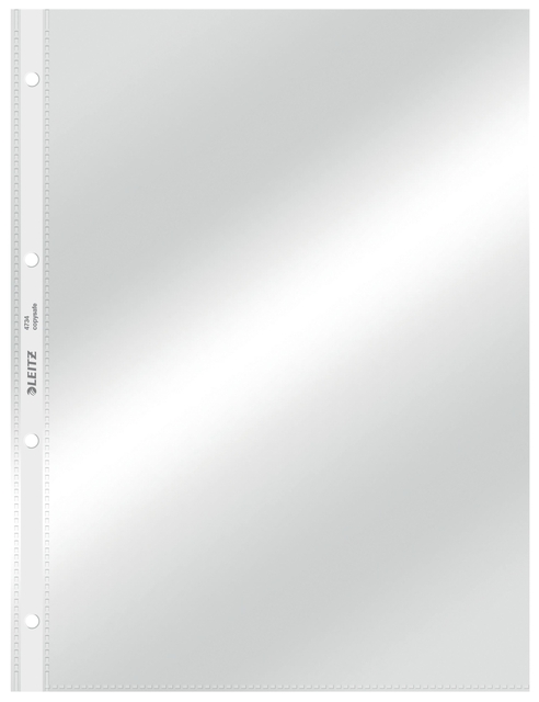 Pochette Leitz Premium Standard Copy safe A4 4 perf PVC 0,09mm transparent 100 pièces