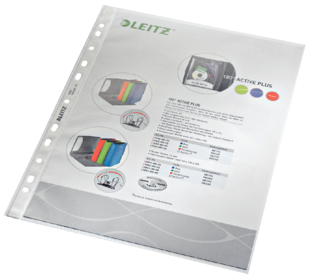 Showtas Leitz Premium standaard 11-gaats copy safe 0.085mm PP A4 transparant 100 stuks