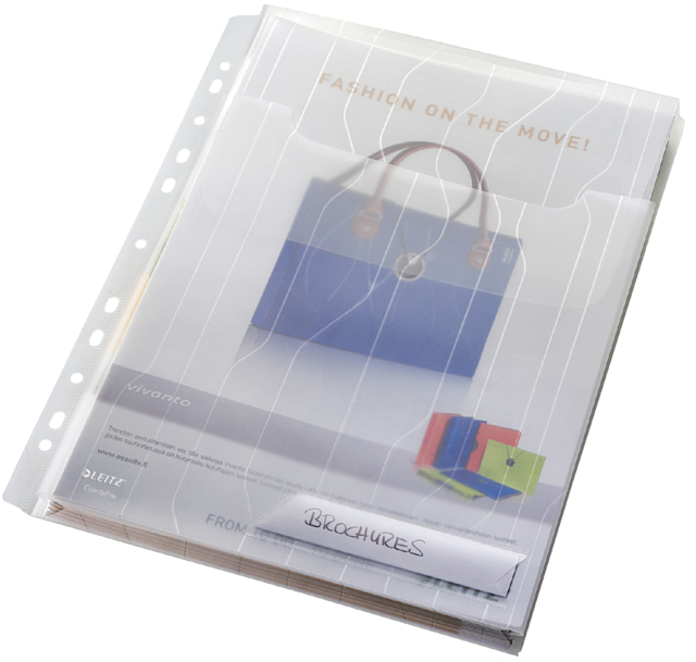 Pochette Leitz Combifile à soufflet A4 PP transparent 3 pièces