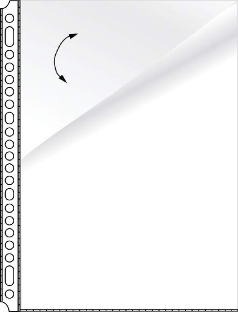 Pochette Kangaro A4 23 perforations PP 0.08mm lisse 2 côtés ouverts 10 pièces