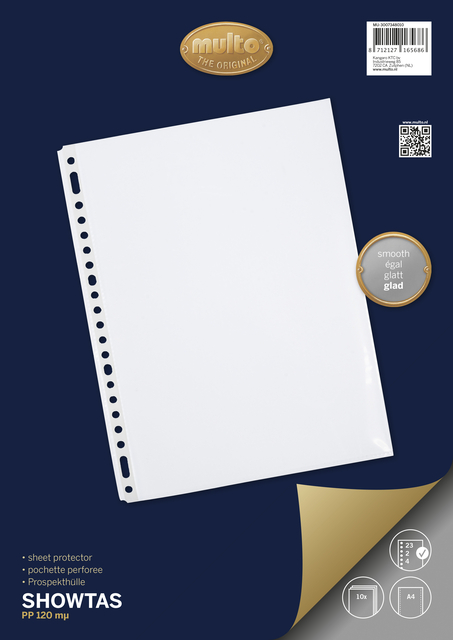 Showtas Multo A4 23-gaats PP 0.14mm glad 10 stuks