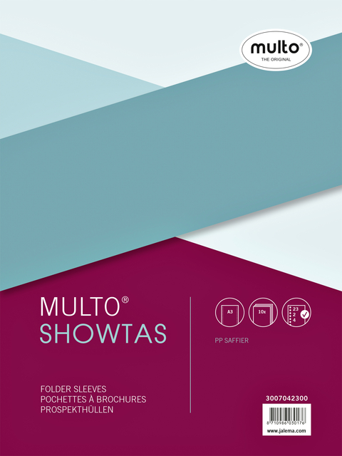 Pochette Multo A3 23 perforations PP 0.08mm  paysage 10 pièces