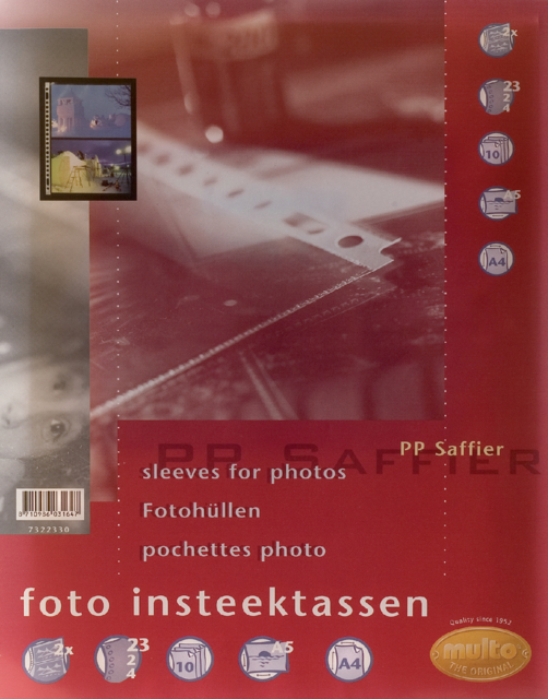 Pochette photo Multo A4 23 perforations 2 compartiments 148x210mm PP mat 10 pièces