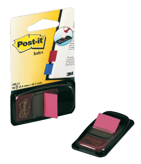 Marque-pages Post-it 680 25,4x43,2mm rose vif