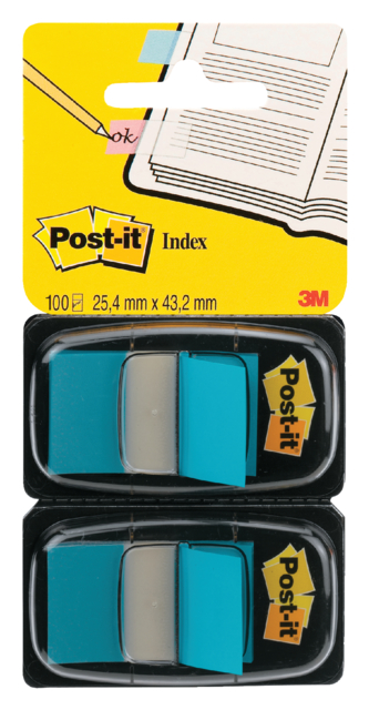 Indextabs Post-it 680 25.4x43.2mm duopack blauw 2x 50 tabs