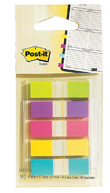 Indextabs Post-it 6835 11.9x43.1mm assorti 100 tabs