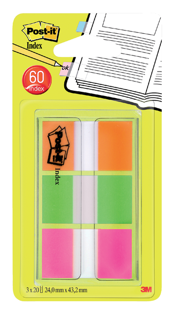 Marque-pages Post-it 680 24x43,2mm assorti 60 pièces