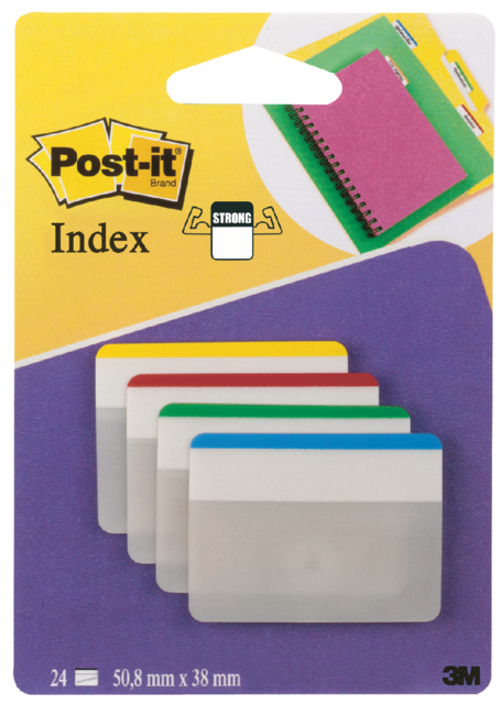Marque-pages Post-it 686F1 38x50mm strong droit assorti 24 pièces