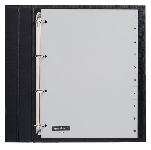 Intercalaire Quantore 4 perforations numéro 1-10 PP gris