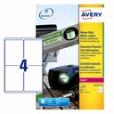 Etiket Avery L4774-20 99.1x139mm polyester wit 80 stuks