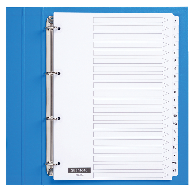 Intercalaires Quantore 4 perf 20 onglets A-Z blanc carton