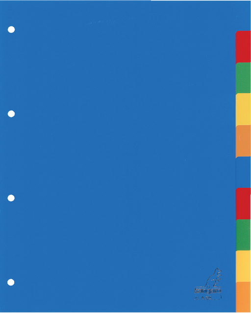 Intercalaire Kangaro A410 A4 4 perforations 10 onglets PP assorti