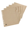 Intercalaire Oxford Touareg A4 11 perforations 5 onglets carton naturel